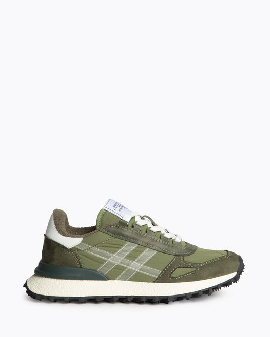 Olive Canvas Sneakers with Textured Sole