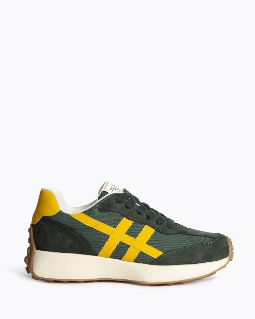 Green Suede Retro Athletic Sneakers
