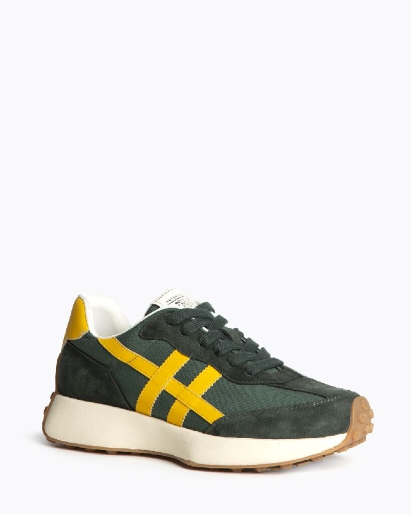 Green Suede Retro Athletic Sneakers