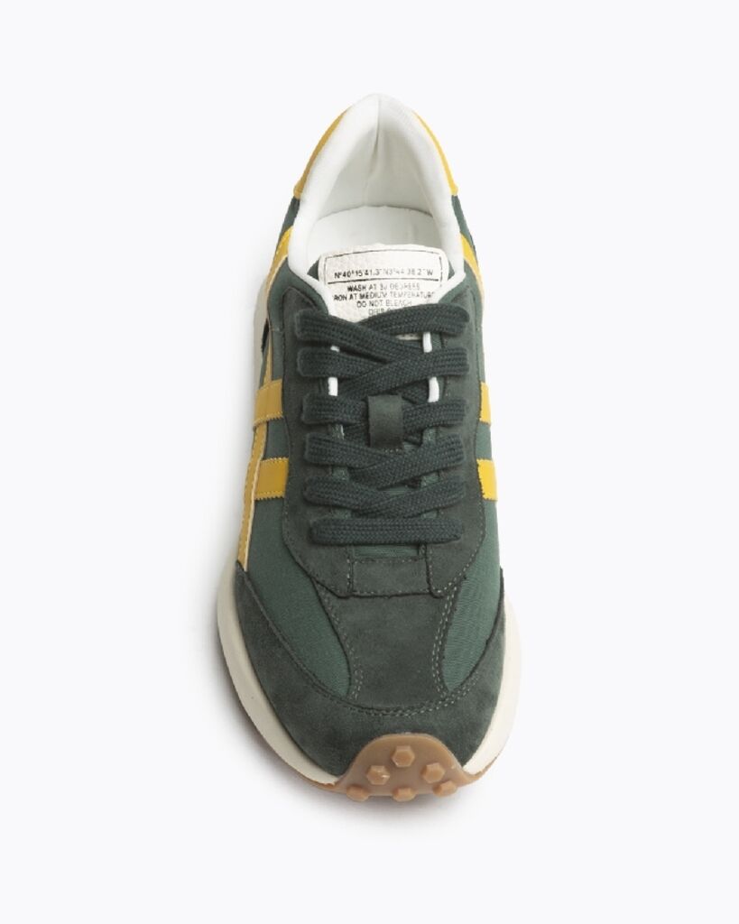 Green Suede Retro Athletic Sneakers