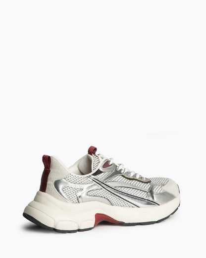 Silver Mesh Sneakers with Contrast Sole