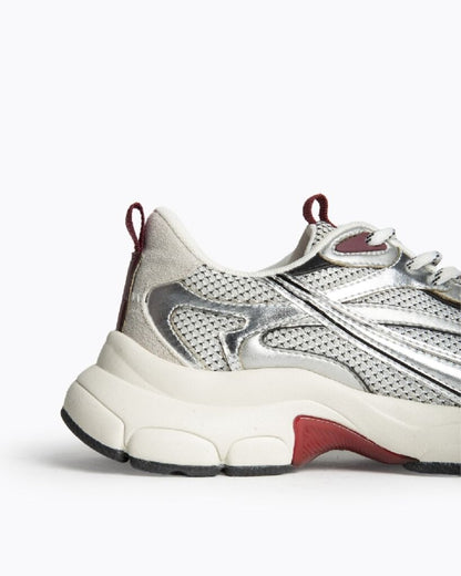 Silver Mesh Sneakers with Contrast Sole