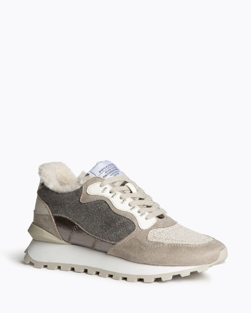 Neutral Textured Sneakers with Warm Lining