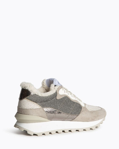 Neutral Textured Sneakers with Warm Lining