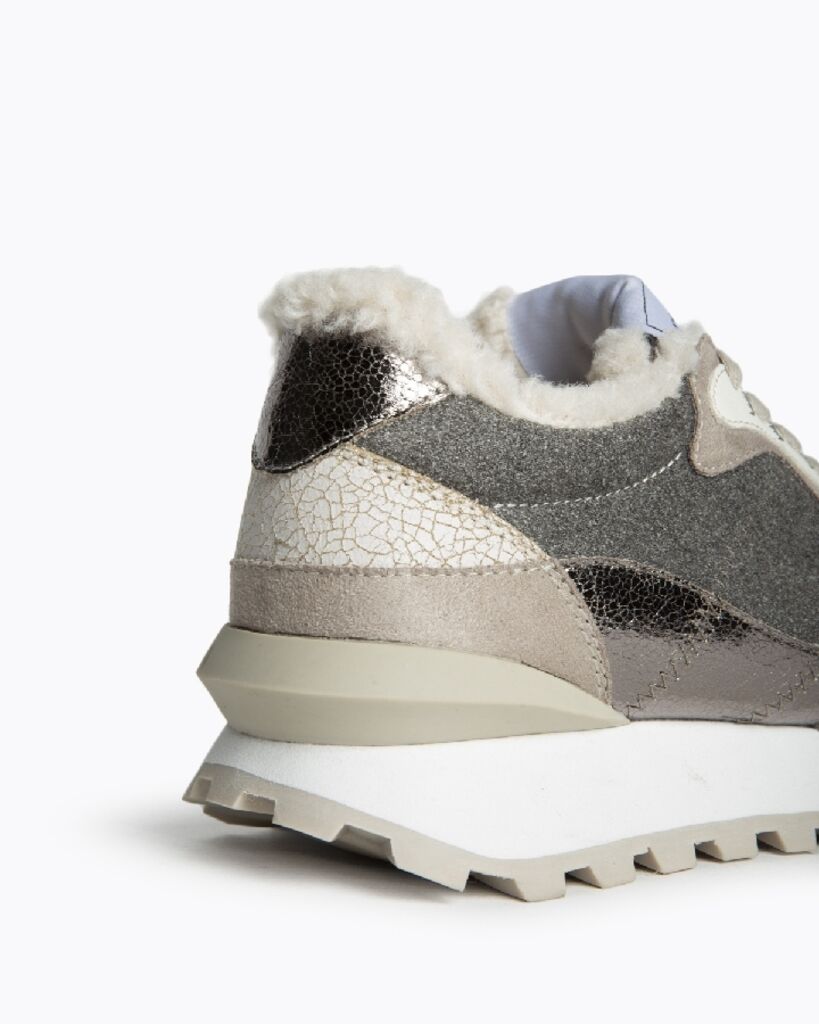 Neutral Textured Sneakers with Warm Lining