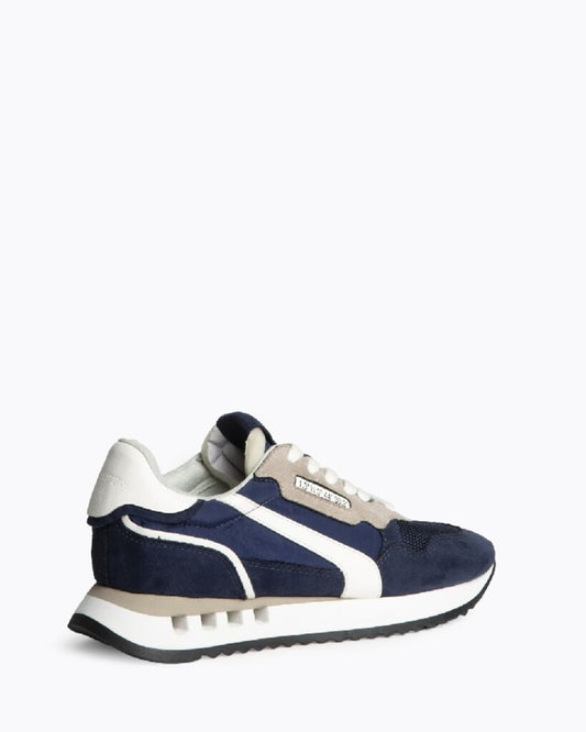 Navy Suede Sneakers with Contrasting Stripe