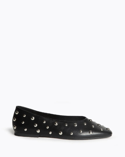 Black Studded Ballet Flats