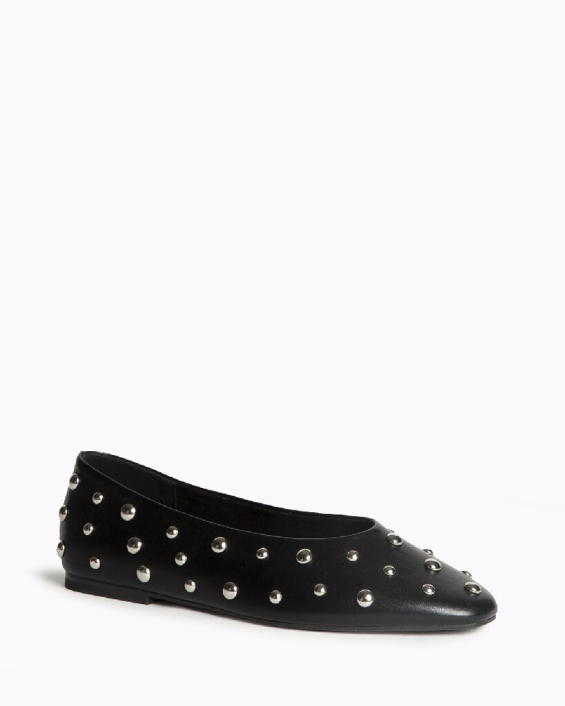 Black Studded Ballet Flats