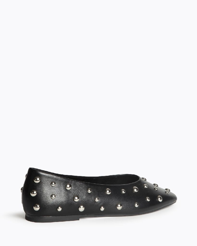 Black Studded Ballet Flats
