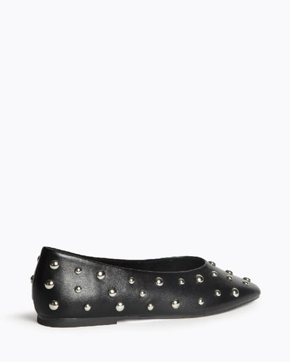 Black Studded Ballet Flats