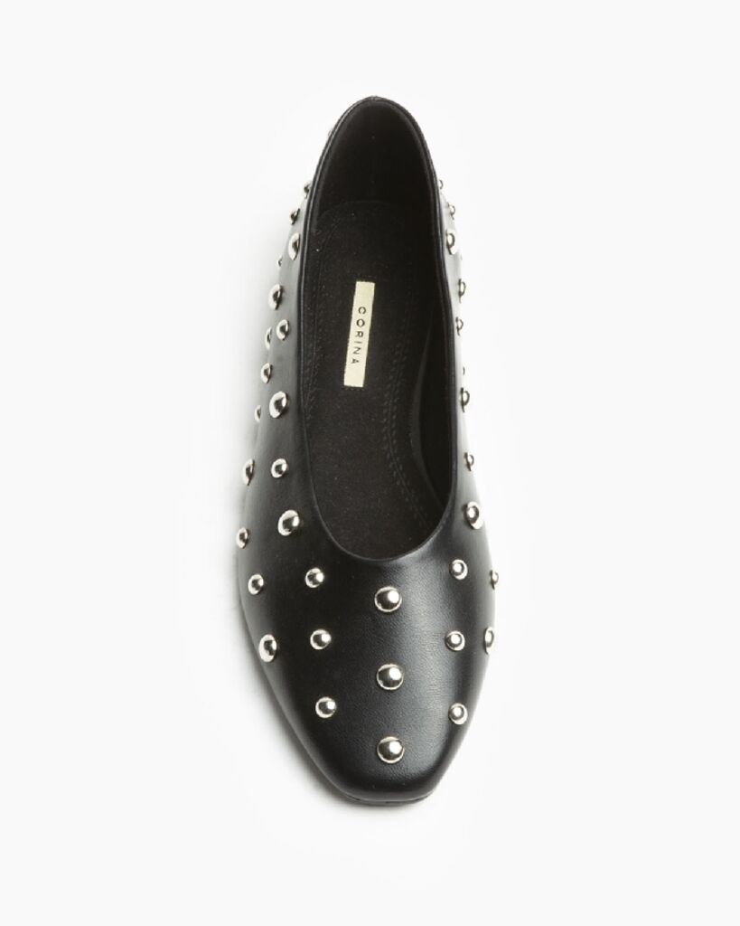 Black Studded Ballet Flats