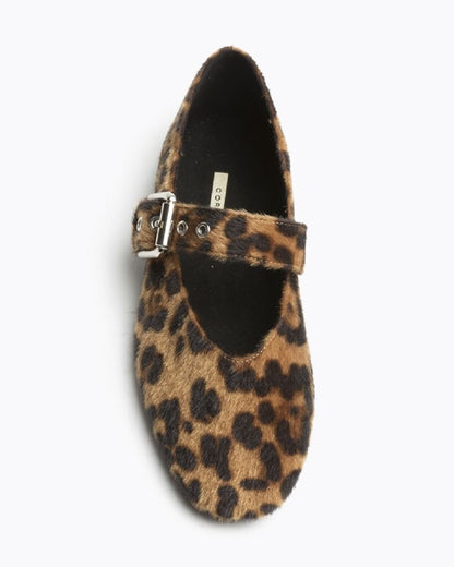 Leopard Print Mary Jane Flat with Buckle Detail