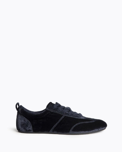 Black Velvet Casual Lace-Up Shoes