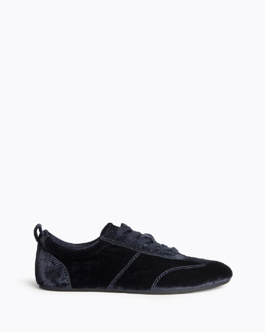 Black Velvet Casual Lace-Up Shoes