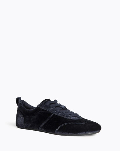 Black Velvet Casual Lace-Up Shoes