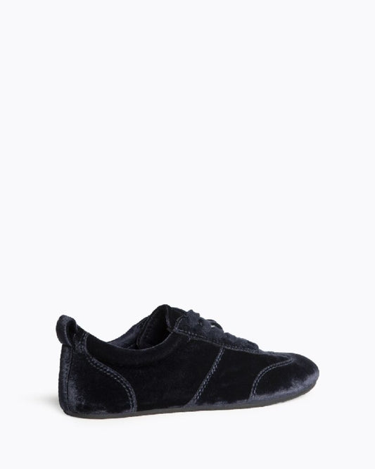 Black Velvet Casual Lace-Up Shoes