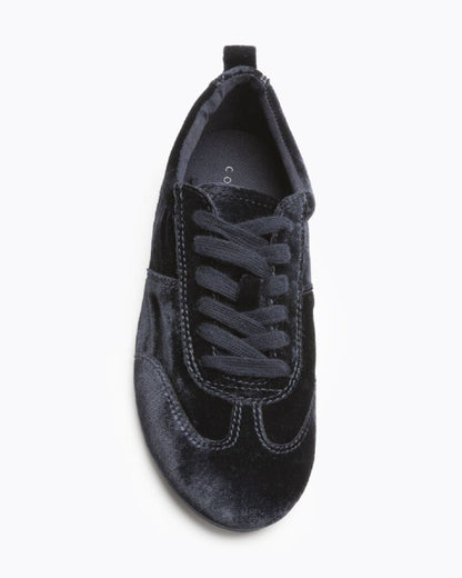 Black Velvet Casual Lace-Up Shoes