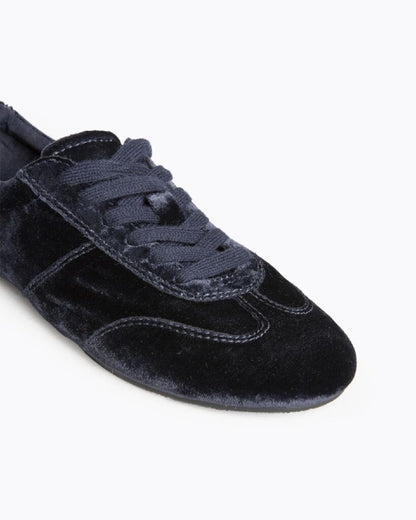 Black Velvet Casual Lace-Up Shoes