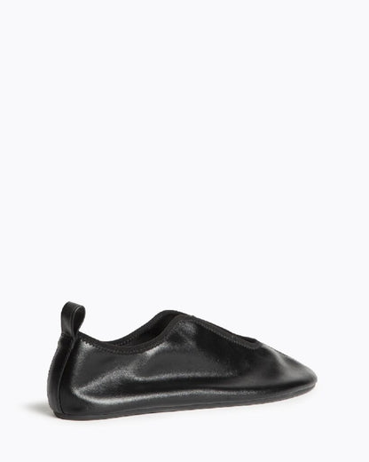 Black Leather Slip-On Shoes