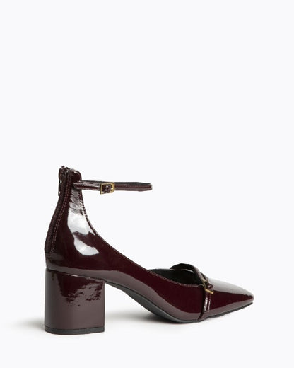 Ankle Strap Pump Vernice BURDEOS