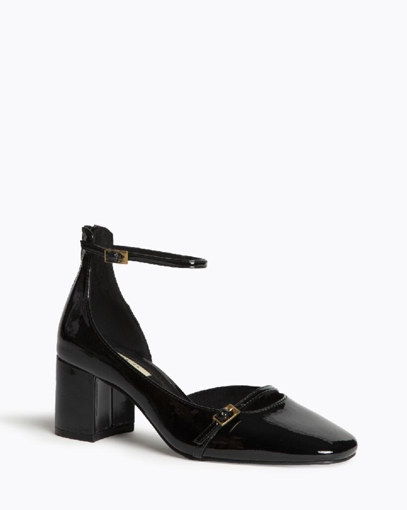 Black Patent Leather Block Heel Mary Jane