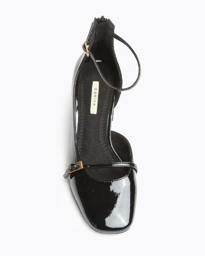 Black Patent Leather Block Heel Mary Jane