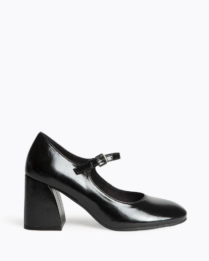 Black Patent Leather Mary Jane Block Heel
