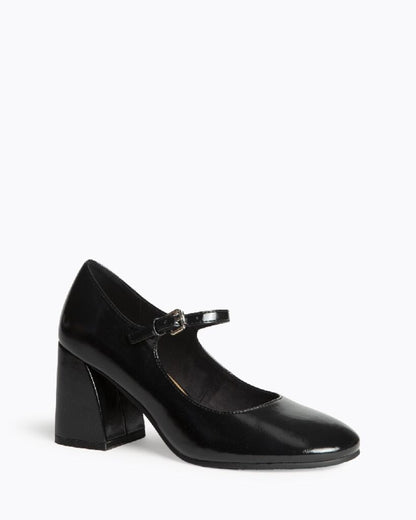 Black Patent Leather Mary Jane Block Heel