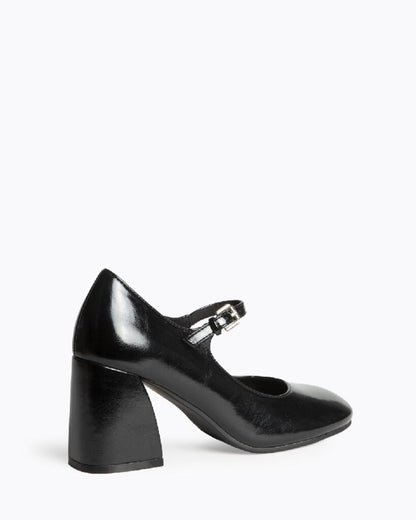 Black Patent Leather Mary Jane Block Heel