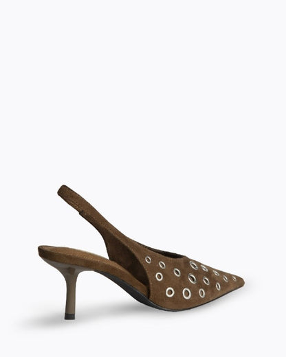 Sling-Back Suede MARRON