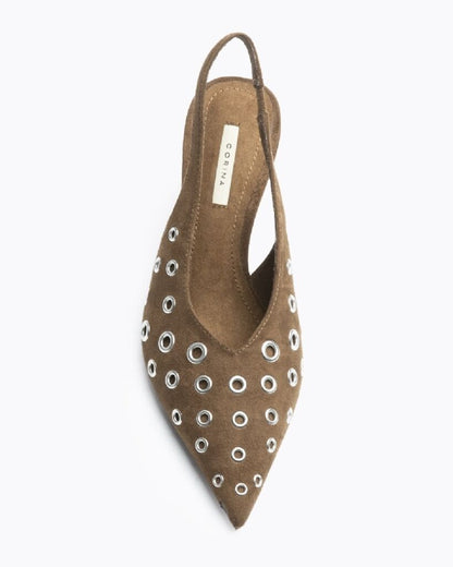 Sling-Back Suede MARRON