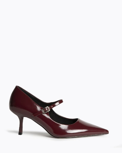 Burgundy Patent Leather Mary Jane Heels