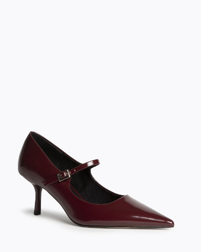 Burgundy Patent Leather Mary Jane Heels