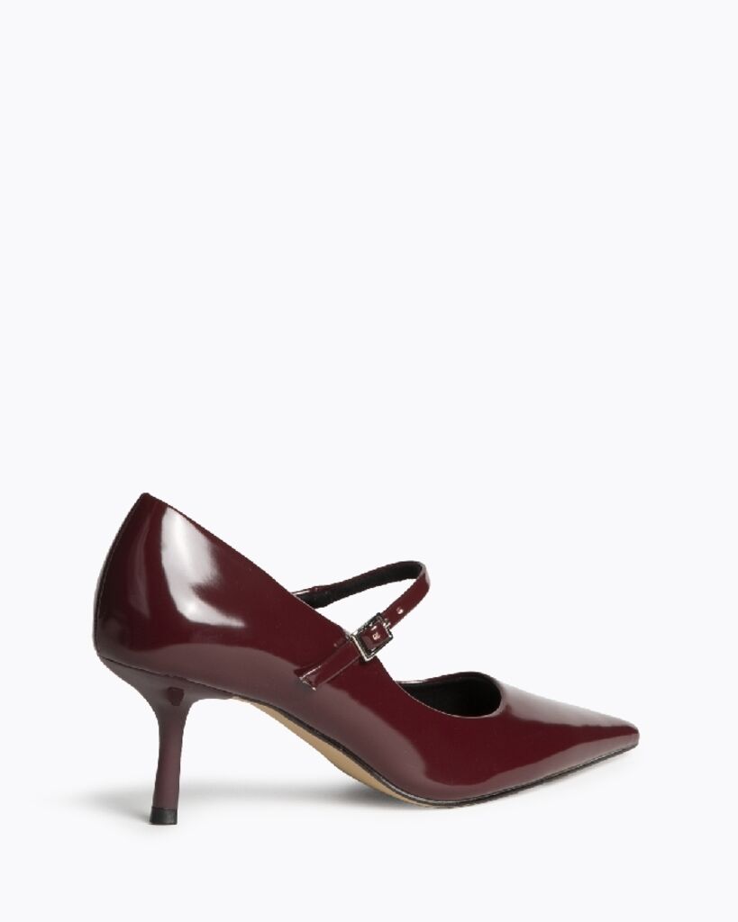 Burgundy Patent Leather Mary Jane Heels