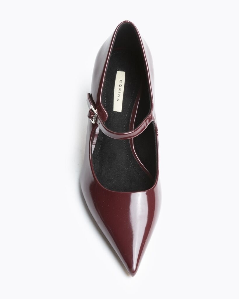 Burgundy Patent Leather Mary Jane Heels