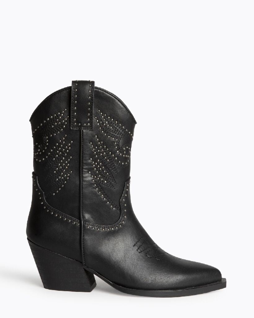 Black Embellished Western Boots
