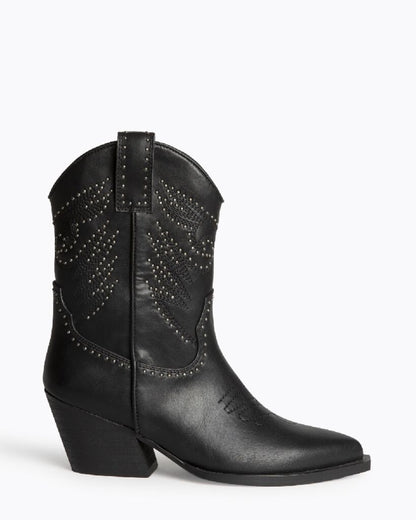 Black Embellished Western Boots