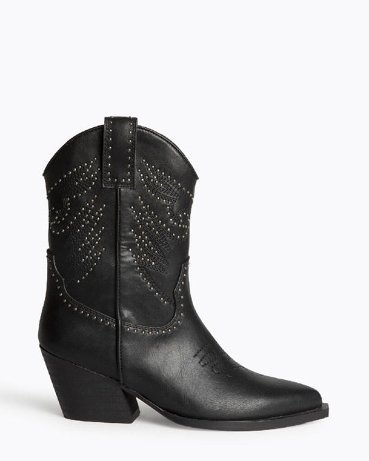 Black Embellished Western Boots