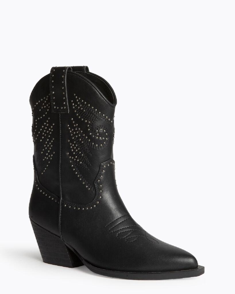 Black Embellished Western Boots
