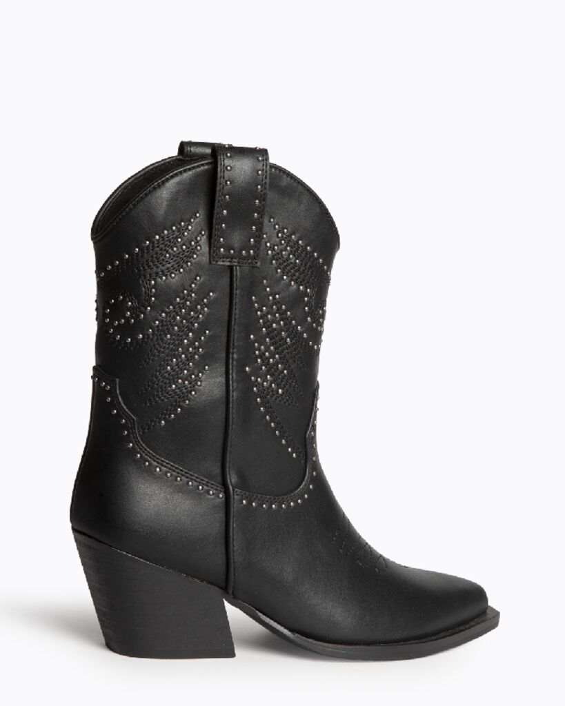 Black Embellished Western Boots