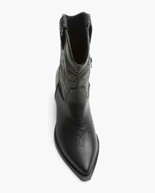Black Embellished Western Boots
