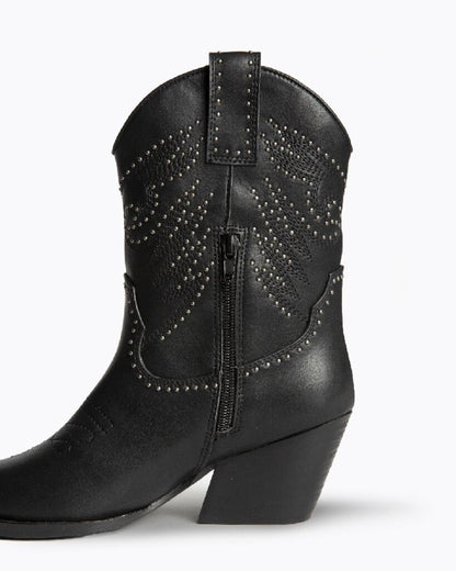 Black Embellished Western Boots