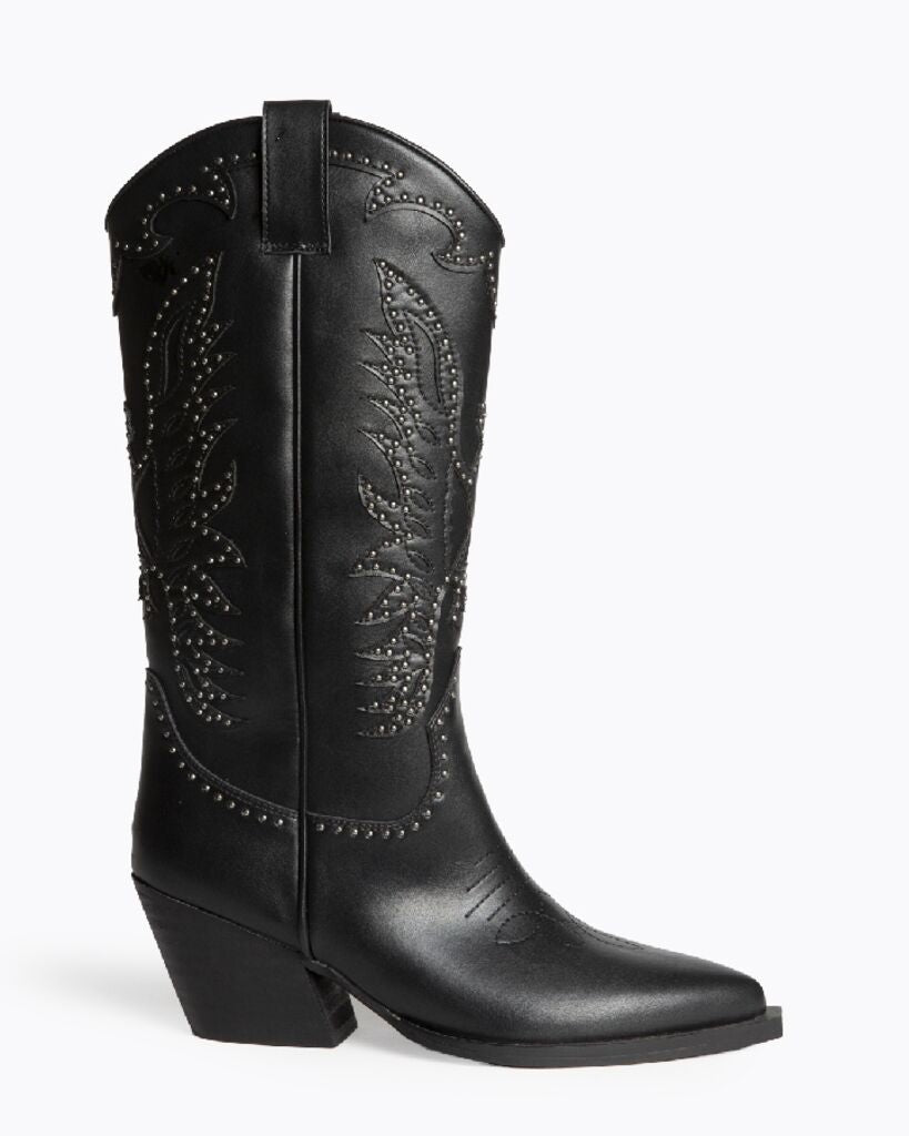Black Studded Western Boots