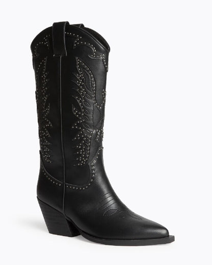 Black Studded Western Boots