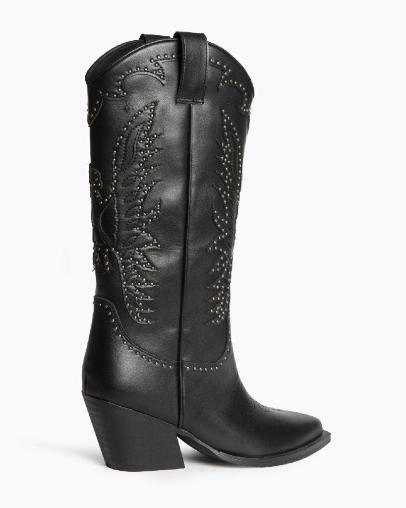 Black Studded Western Boots