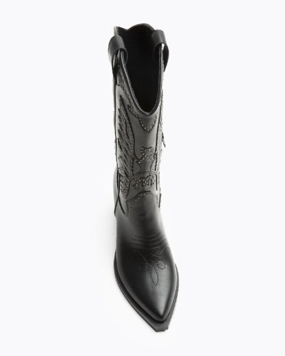 Black Studded Western Boots