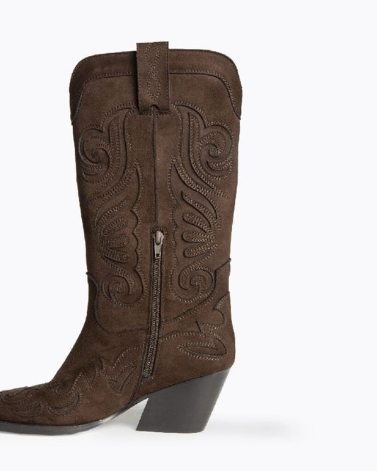 Western Boot Suede CAFE
