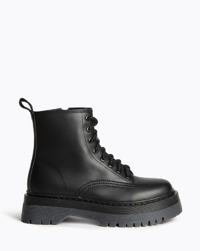 Black Platform Lace-Up Boots