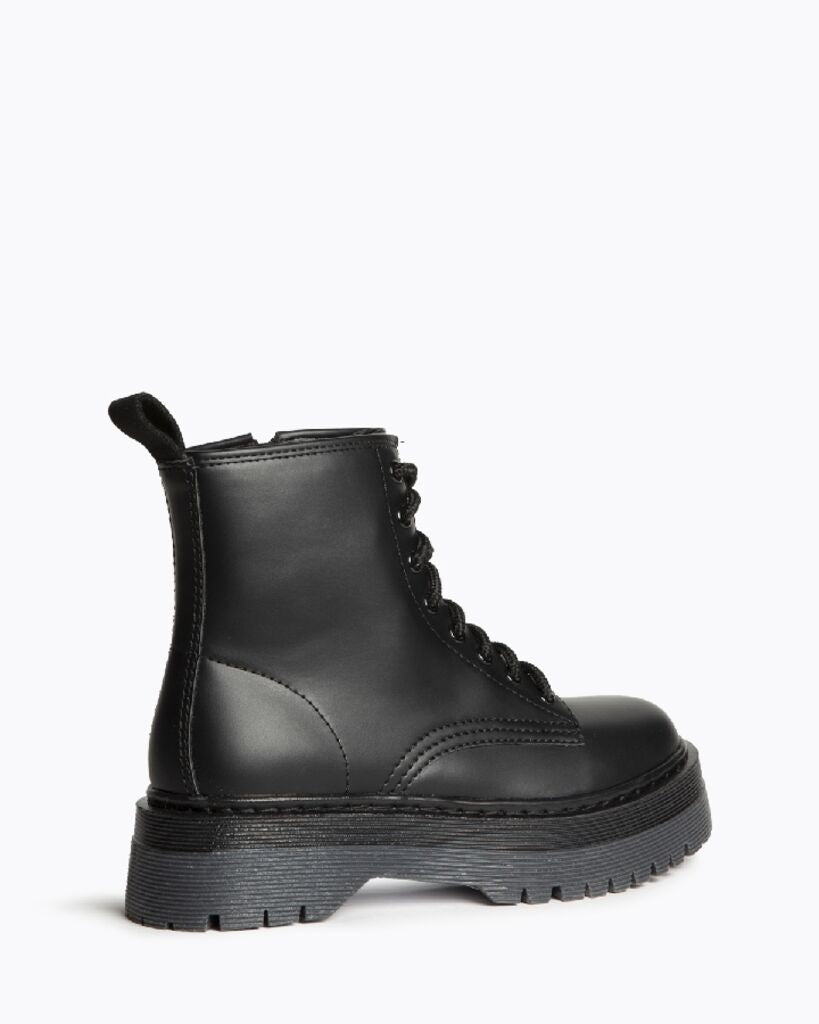 Black Platform Lace-Up Boots