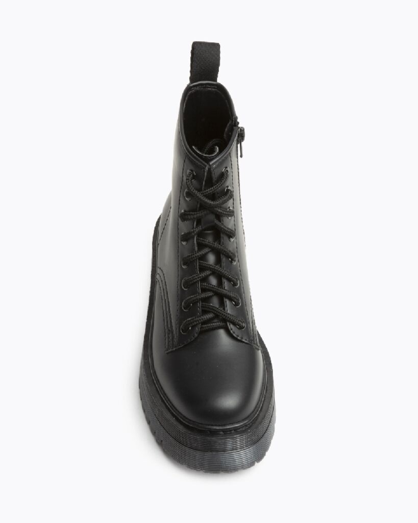Black Platform Lace-Up Boots
